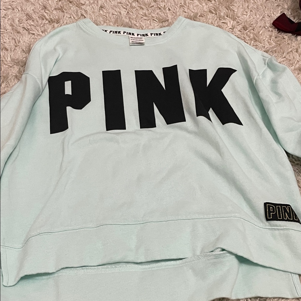 PINK Victoria's Secret Mint Green Sweatshirt